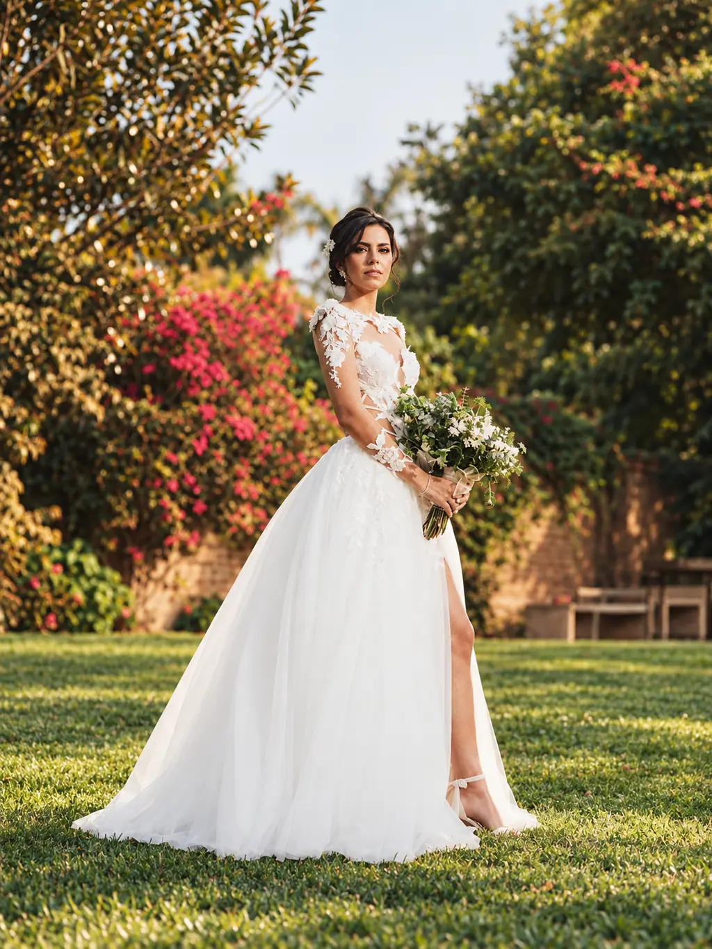 Novia en el jardín